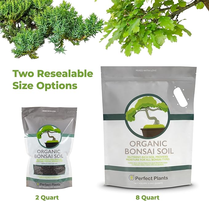 Bonsai Soil by Perfect Plants - 2qts. | Premium All-Purpose Mix Bonsai Tree Varieties