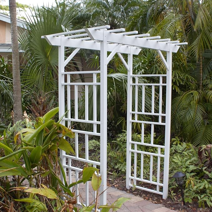 Dura-Trel Outdoor Garden Arch, Wellington Arbor Trellis for Climbing Plants, 72" x 85"