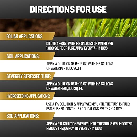 64oz 20% Humic Acid for Lawn - Covers 10,000 sq ft, Humic20 Soil Amendments, Ideal Soil Conditioner for Lawns, Promotes Aeration & Better Structure for Stronger Roots & Healthy Grass Growth