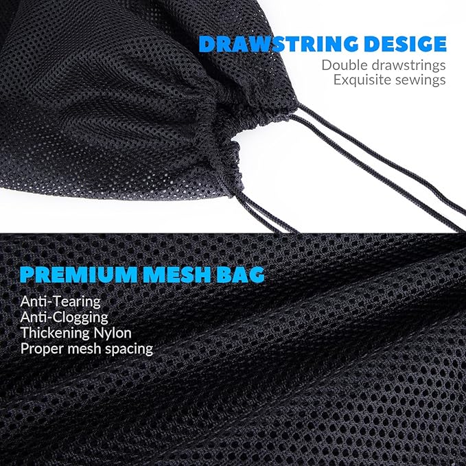 Pond Filter Box, Anti-Clogging Pond Filters for Outdoor Ponds Nylon Media Mesh Water Pump Cover Barrier Bag with Drawstring, Pond Pump Filter Bag (7 Inch)