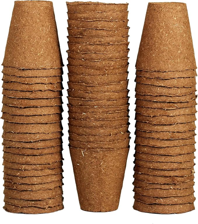Daniel's Plants 3" Naked Pots | Natural Plantable Seed Starter Pots | OMRI-Listed Biodegradable Pots for Seedlings | Enhanced Drainage & Aeration | Earth Friendly - Peat Free (60, 3" Round)