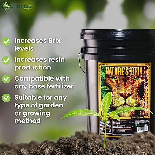 GreenGro Nature’s Brix 0-0-2, Premium Plant Microbe Food for All Gardening Methods, Increases Brix Levels and Resin Production (25 lb)
