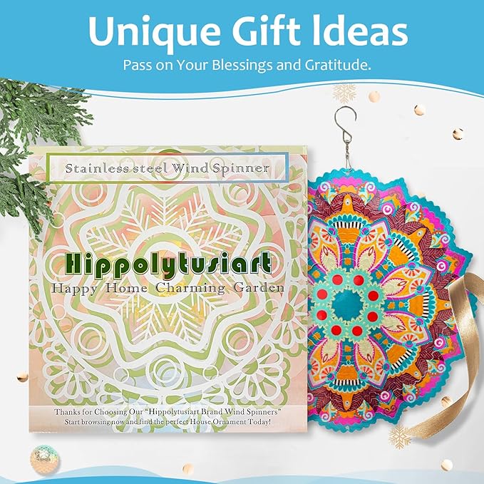 Wind Spinners Outdoor Mandala Lucky Eye,12In 3D Wind Spinner for Yard and Garden,Lucky Gifts for Women Mom Grandma Wife Father,Outdoor&Indoor Decorations Yard Art Christmas Ornament