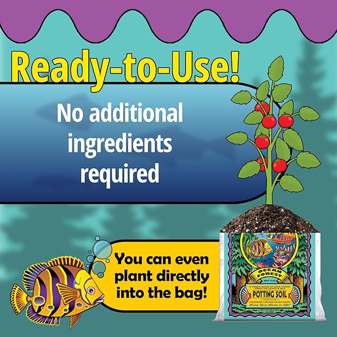 FoxFarm Ocean Forest Potting Soil, 1.5cu ft (Pack of 4) - Light, Aerated Texture, Designed for All Container Plants - pH Adjusted for Optimal Nutrient Uptake, Effectively Retains Moisture