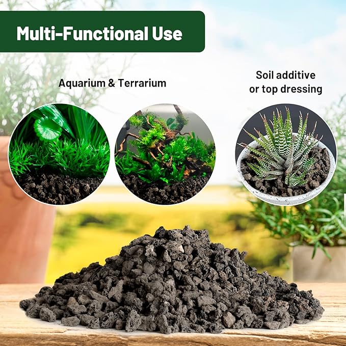 Drainage Rocks for Potted Plants 10LB, Horticultural Lava Rocks for Plants, Succulent Rocks for Pot Indoor, Lava Rock Aquarium Garden Landscaping Volcanic Bonsai Terrarium Fish Tank Decorative Stone