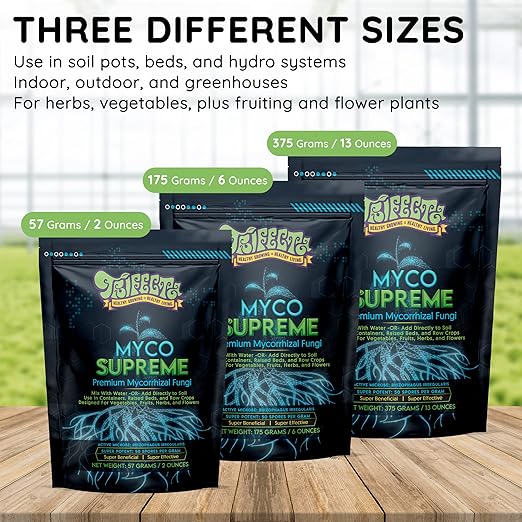 Mycorrhizal Fungi for Soil, Root Stimulator for Plants, Ultra Concentrated Mycorrhizae for Plants Strong Roots & Living Soil, Trifecta Myco Supreme Plant Root Stimulator for Tree, Rose and Flower Care