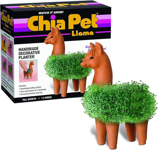 Chia Pet Llama with Seed Pack, Decorative Pottery Planter, Easy to Do and Fun to Grow, Novelty Gift, Perfect for Any Occasion