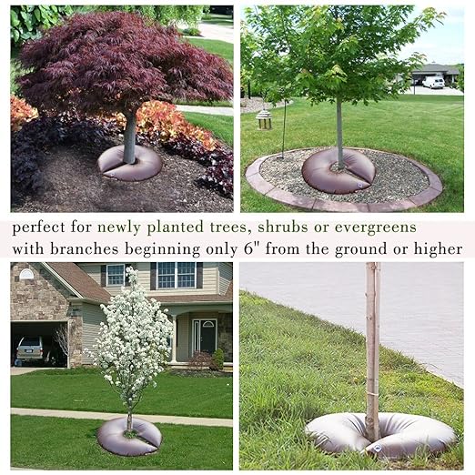 HIGHLIGHT 2 PACK-15 Gallon Tree Watering Bag/Ring, Deep Root & Low-Profile Slow Release Watering Bag for Newly Planted, Multi-Trunk or Evergreen Tree