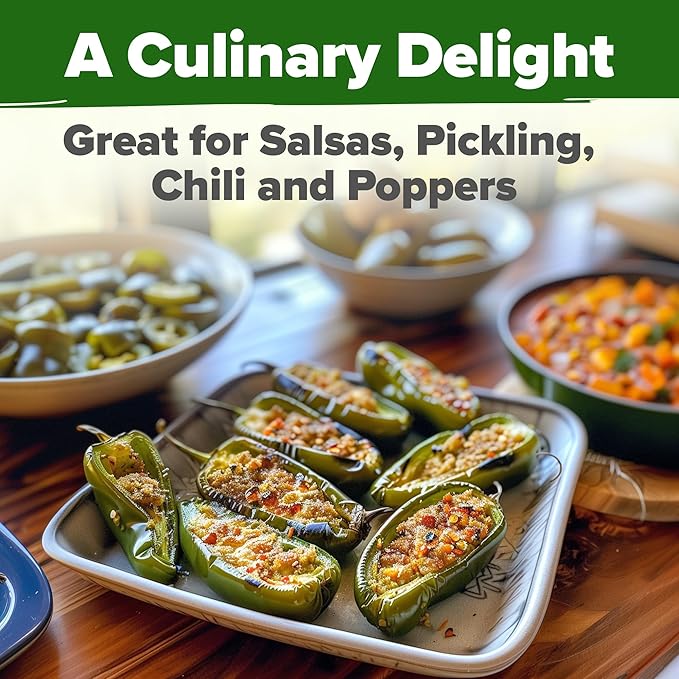 HOME GROWN Jalapeno Pepper Seeds (Capsicum annuum) - High Germination, Non-GMO Heirloom Seeds - 129 Hot Pepper Seeds for Planting - Easy to Grow, Early Harvest Jalapeno Seeds for Enthusiast