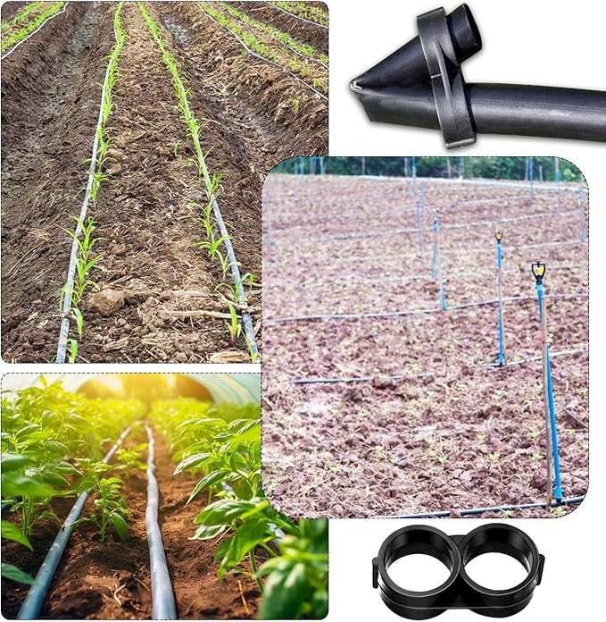 BLMHTWO 20 Pack Drip Irrigation 1/2" Drip Tubing End Closure, Figure 8 End Closure for 1/2" Drip Tubing 16mm Drip Tubing End Closure Plugs Fitting Kit