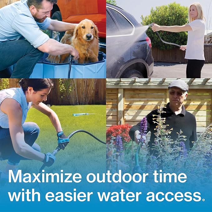 Aquor House Hydrant V1+ Frost Free Outdoor Faucet with Quick-Connect and Anti-Siphon, 8 inch, Slate Gray Polymer