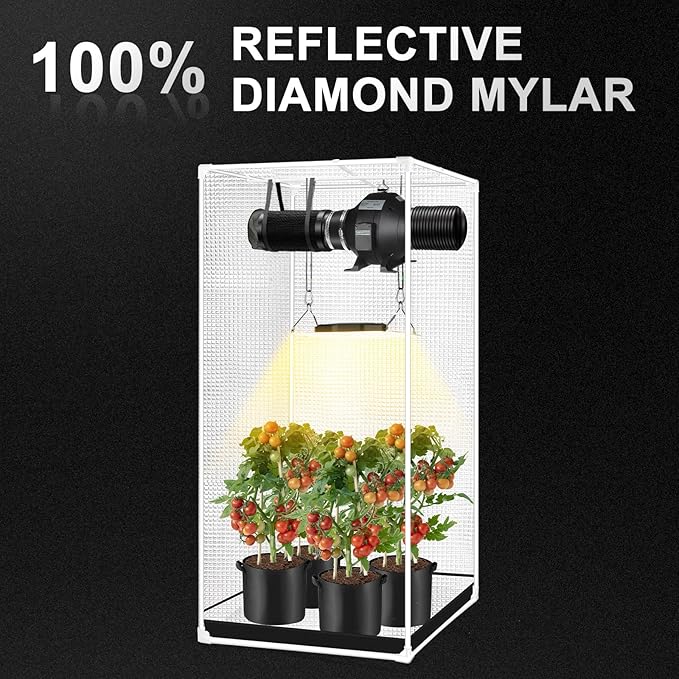 ATOUR 18"X18"X32" Grow Tent, High Reflectivity Mylar Indoor Grow Tent with Observation Window & Floor Tray, Heavy Duty Zipper Small Growing Tent, Professional Plant Tent for Hydroponic
