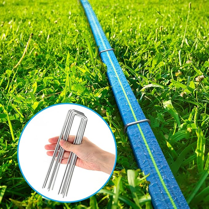 Sprinkler Hose 75FT, Heavy Duty Watering Hoses, Efficient Irrigation Tubing for Garden Lawn Sprinklers System with 30 Pack Staples