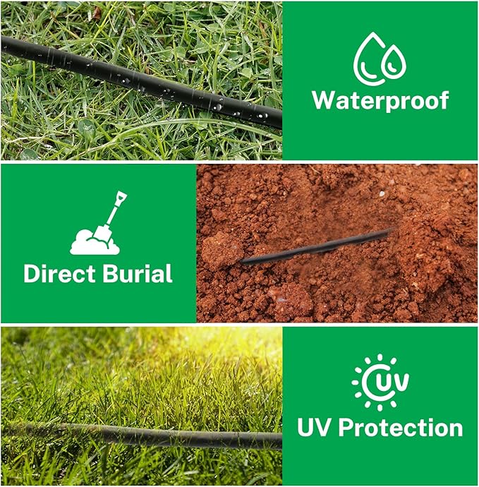 Firmerst 18/9 Solid Sprinkler Wire for up to 8 Valves System 30 Feet