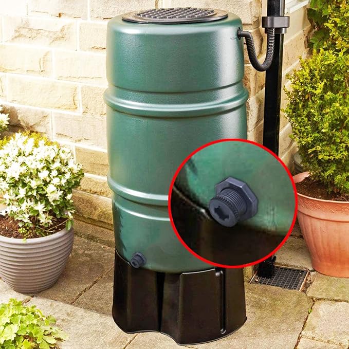 4 PCS Rain Barrel Bulkhead Fitting kit with Plugs and Hole Saw Tool, 1" (Inside Diameter is About 32mm) PVC Spigot Connector Kit for Rain Barrels Pools Aquariums (32mm ID Bulkhead 1")