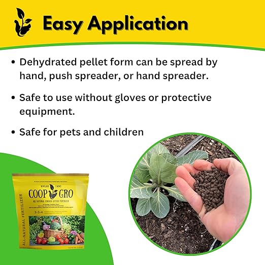 Coop Gro Organic Chicken Manure Fertilizer 6 lb. Bag. All-Natural Plant Food for Vegetable Gardens, Flower Beds, Indoor Plants & Shrubs. Pelleted Fruit Tree Fertilizer (2 Pack)