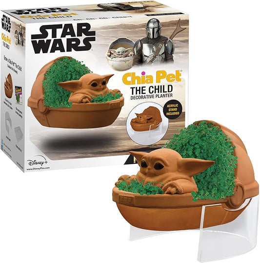 Amazon Exclusive Star Wars The Child Chia Pet Floating Edition with Stand, “aka Baby Yoda” with Seed Packet, Decorative Pottery Planter, Easy to Do and Fun to Grow