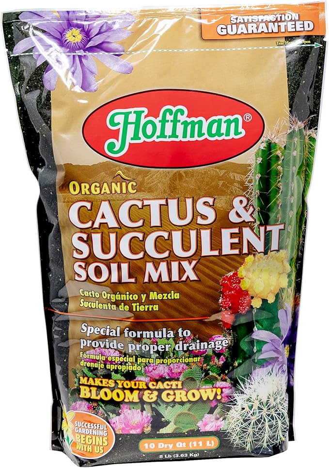 Hoffman 10410 Organic Cactus and Succulent Soil Mix, 10 Quarts, 4 Pack