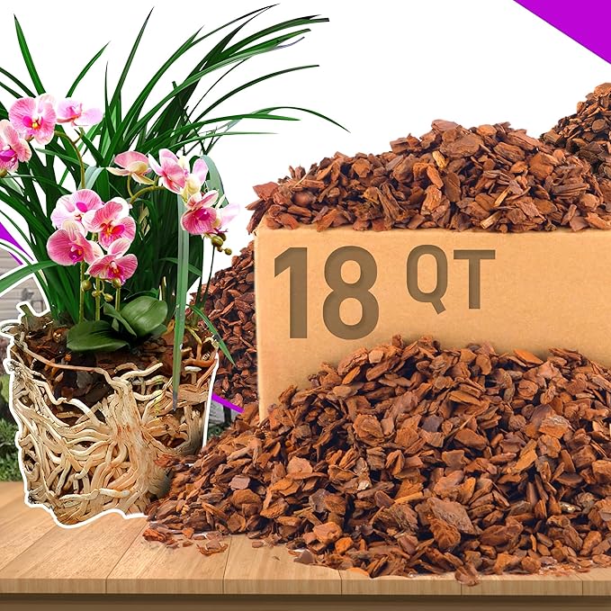 18qt Orchid Bark Horticultural Grade- Ideal for Phalaenopsis, Epiphytic Orchids, and Other Plants Potting, Repotting, Root Development, and Water Retention