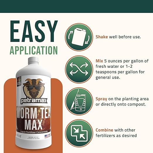 Worm Tea for Gardening Soil - Worm Tea Fertilizer Liquid - Worm Castings, Earthworm Casting Manure Fertilizer - Earthworm Tea Worm Castings - Worm Casting Concentrate (16 Oz)