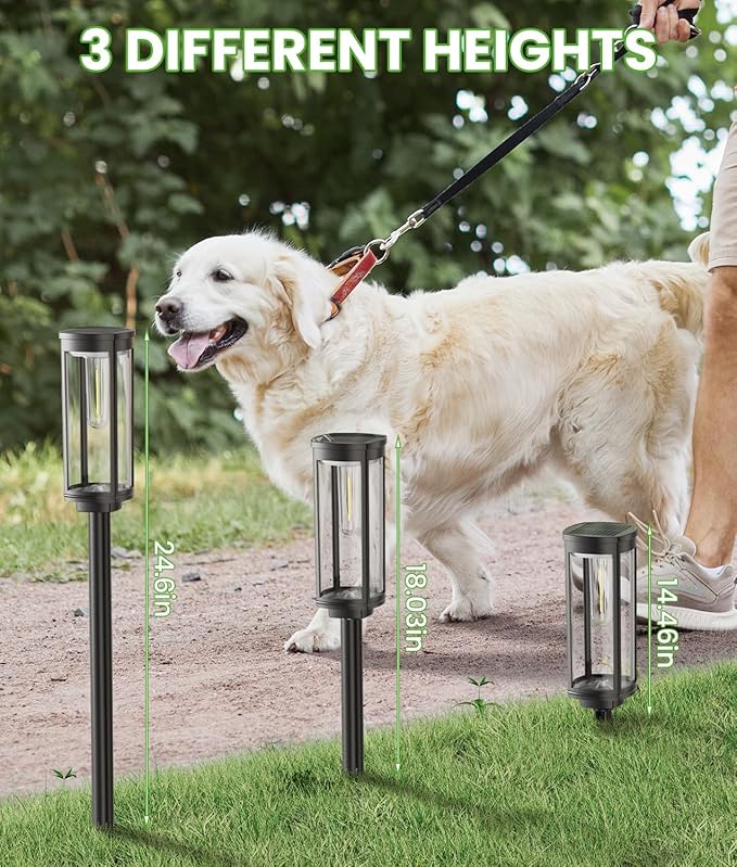 Solar Pathway Lights Outdoor, 4 Pack Bright Solar Powered Garden Lights Waterproof IP65, Long Lasting Outdoor Light for Yard Garden Walkway Landscape Lawn Patio (Warm White, 4 Pack)