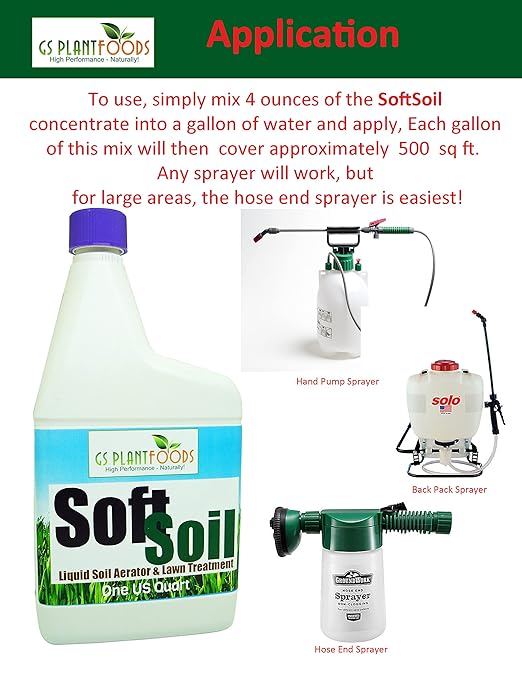 Soft Soil Liquid Soil Aerator & Lawn Treatment to Fix Compacted Soils, Improve Drainage with Non-Mechanical Liquid Application. 1 Gallon