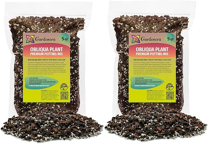 Monstera Obliqua Planting Mix - Promotes Steady Growth and Healthy Leaves - 10 Quart (2 Bags of 5 Quart)
