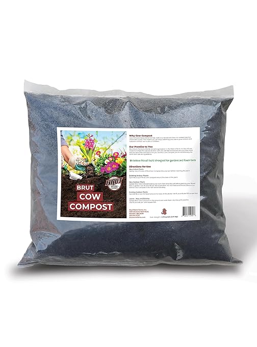 Brut Cow Compost - 5 Quart - Nutrient-Rich Fertilizer for Thriving Gardens - Safe, Pure, and Effective