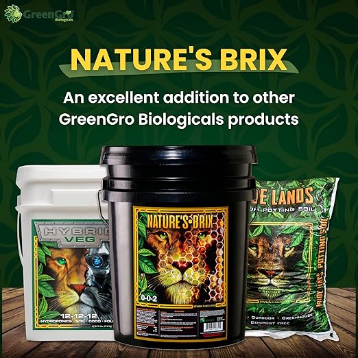 GreenGro Nature’s Brix 0-0-2, Premium Plant Microbe Food for All Gardening Methods, Increases Brix Levels and Resin Production (25 lb)