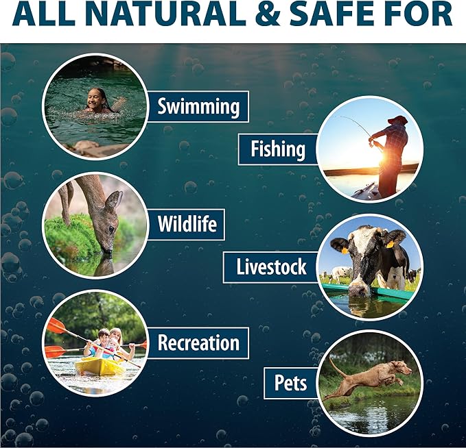 Airmax Pond Dye Packets Nature's Blue Colorant for Large Pond & Lake, Beneficial UV Blocking Color Concentrate, Maintain Clean & Clear Pond, Fish & Animal Safe, Easy Treatment, 16 Soluble Packets