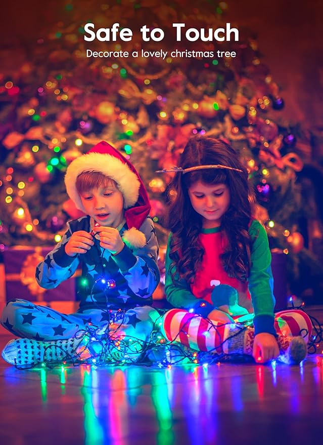 Minetom Christmas Lights, 128ft 400 LED Outdoor Christmas Tree Lights with Remote, 8 Modes Christmas String Lights Plug-in Mini Xmas Tree Lights with Timer for Outside Party Decor, Multicolor