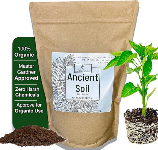Elm Dirt Premium Ancient Soil for All Plants - Organic Plant Soil for Outdoor Plants & Indoor Plant Soil | Garden Soil for Plant Nutrients Growth & Protect your Plants Bugs - Roots Organic Soil, 10lbs