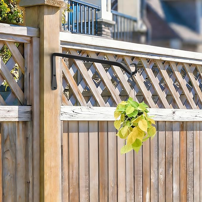 Gtongoko 2 Pack 12 Inch Metal Plant Hangers Wall Hooks for Hanging Plant Brackets, Outdoor Hooks for Hanging Bird Feeders, Flower Baskets, Lanterns, Wind Chinme, Solar Lamps