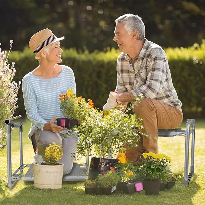 【New Upgraded】 Gardening Seat for Seniors,Gardening Seat Heave Duty,Portable Garden Bench for Kneeling and Sitting,Garden Chair