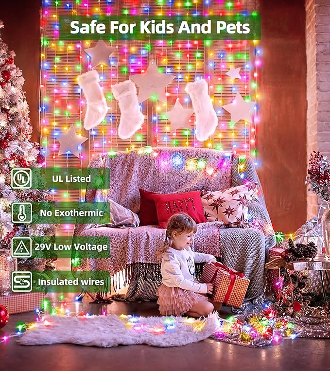 750 LED 246FT Christmas Lights Outdoor, Super Long Waterproof Christmas String Lights with 8 Modes, Christmas Tree Lights with Timer Memory for Fence Garden Xmas Wedding Party Decor Multicolor