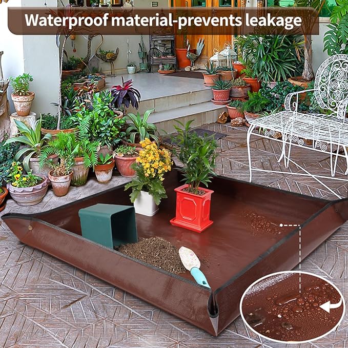 39.5" x 39.5" Extra Large Potting Mat for Indoor Plants Transplanting and Dirt Control Gardening Gifts for Plant Lovers