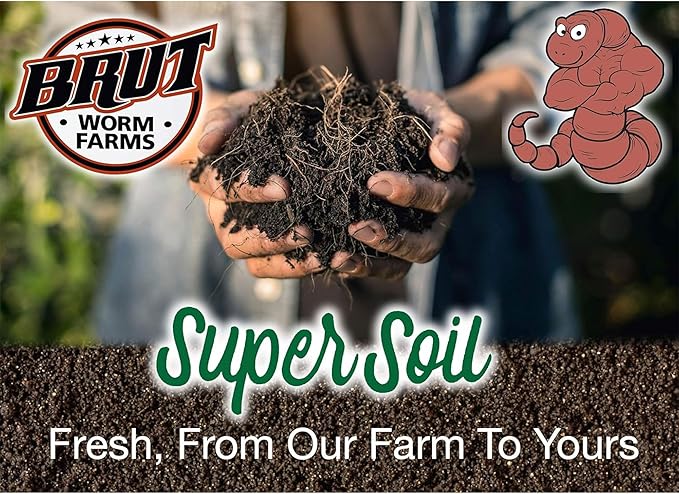 Brut Organic Potting Soil – 1 CF – Everything Your Plants Need in one Bag. Indoor and Outdoor Container Plants. 8 Pack