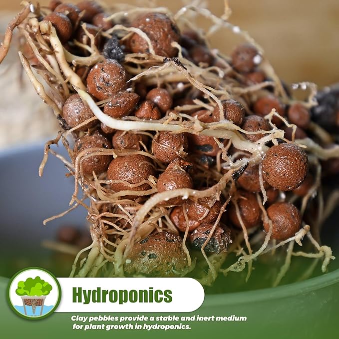 4.4 LB Clay Pebbles Leca Balls for Plants, hydroponic expanded Clay Pebbles, Ideal for Potted Planter Drainage Rocks Material