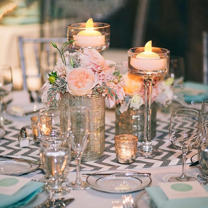 72 Pack Flameless Flickering Floating Tea Lights, Warm White Battery Operated Outdoor Waterproof Candles, LED Votive Tealight Candles Bulk for Wedding Centerpiece Vase Pond Halloween Decorations