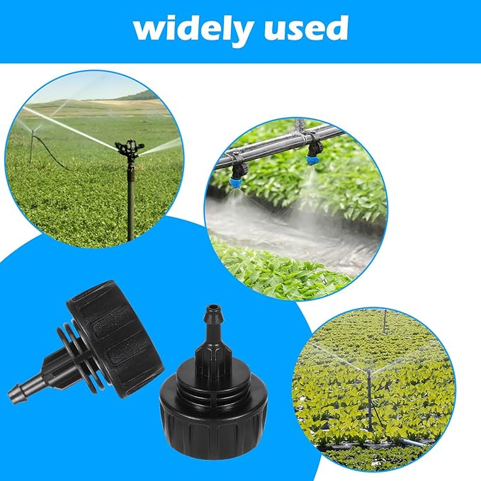 Female to Female Hose Adapter, 4PCS 1/4 Drip Irrigation Fittings Connectors Barbed Drip Line Connectors Tubing Adapters with Fht Swivel, Converts 3/4" Garden Hose Quick to Drip, With 4 Washers