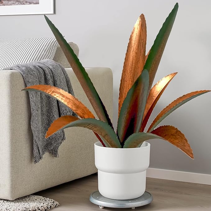 DIY Metal Agave Plant Art Yard Tequila Art Sculpture, Tequila Rustic Garden Sculpture Statue Outdoor Decor,Agave Metal Plants for Yard, Garden Lawn Ornaments (9 Leaves -Green)