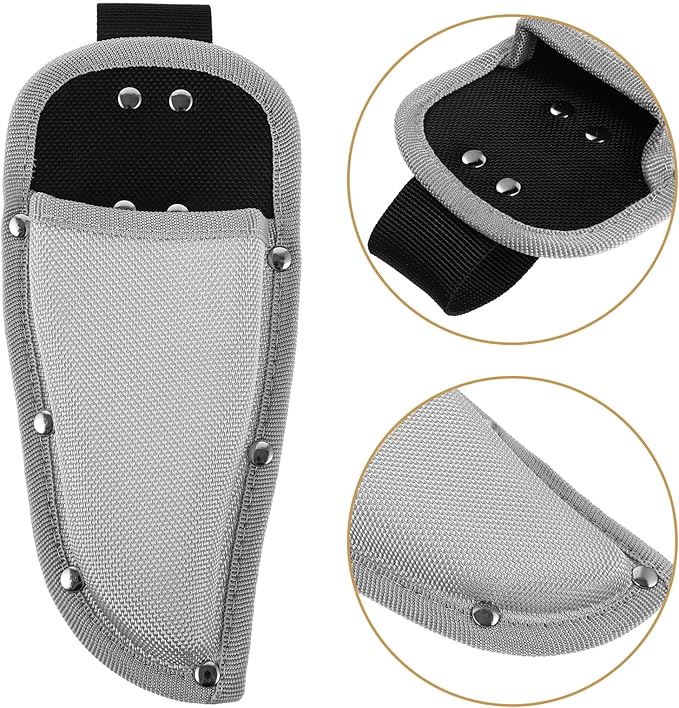 Pruning Shears Hanging Pouch PU Leather Pliers Pruner Holder Sheaths Pouch Holder Tool Pouch for Garden Pruning Pliers Shears Scissor, Grey