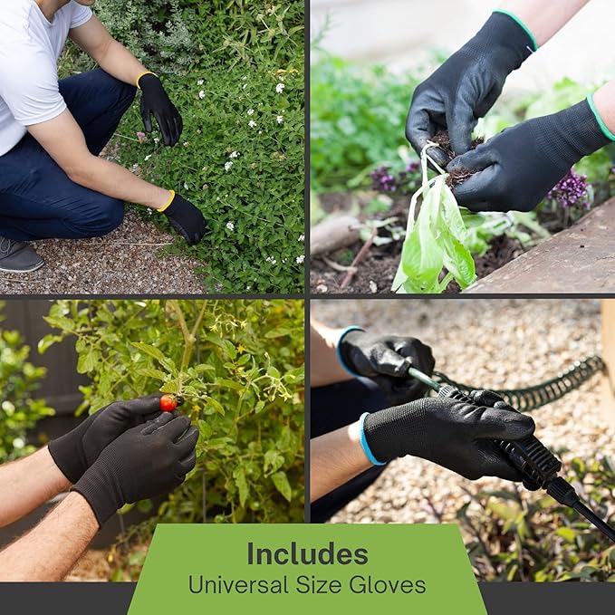 Soil Sifter, 12 x 10 Inch Standard Size with 1/4 Inch Mesh, Includes Work Gloves