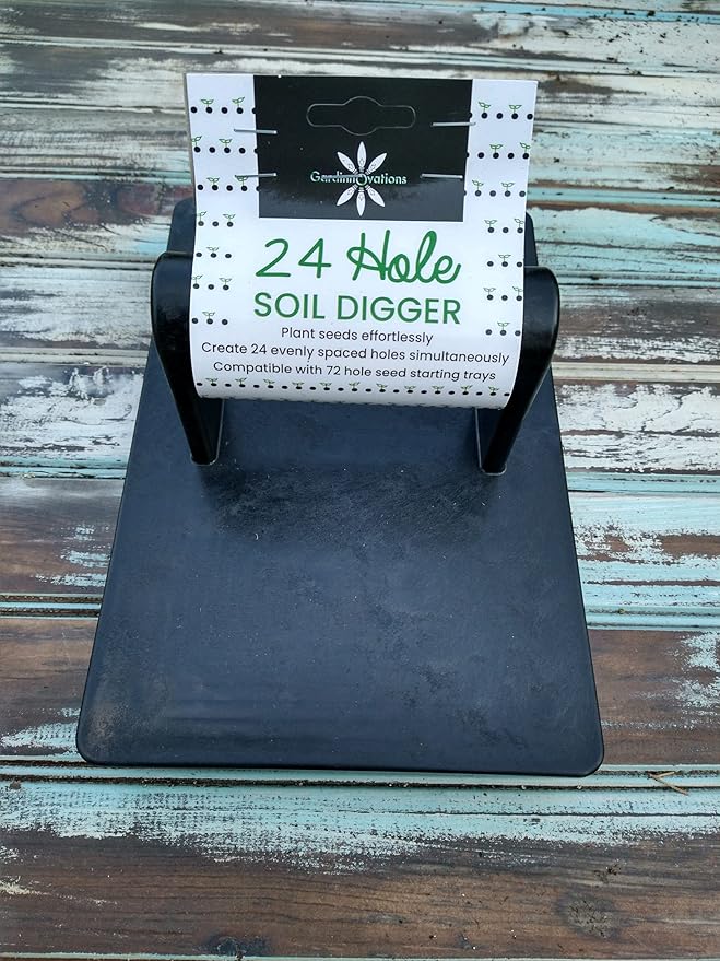 24-Hole Soil Digger and Seed Spacer for Planting Seeds | New Garden Tool, Gift for Gardener