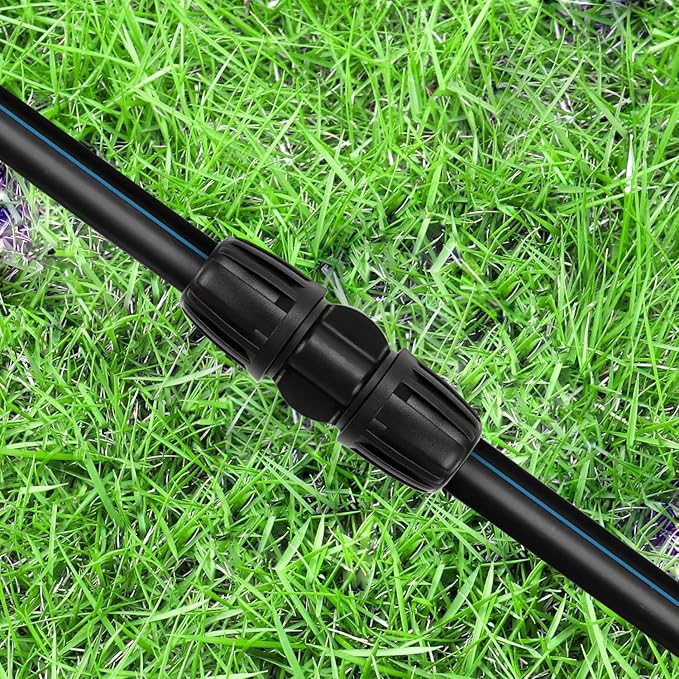 1/2 Inch Drip Fitting with 10 Barb Locking Coupler Connectors for Drip Proof Direct Connection of 1/2 Inch Irrigation Pipe (1/2" ID x0.640" OD) for Garden Irrigation Systems