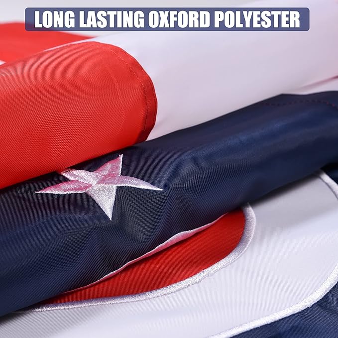 Ohio State Flag 3x5 Ft, Deluxe Embroidered Heavy Duty Polyester Durable OH Outside Flags, Indoor/Outdoor, Sewn Stripes and Brass Grommets