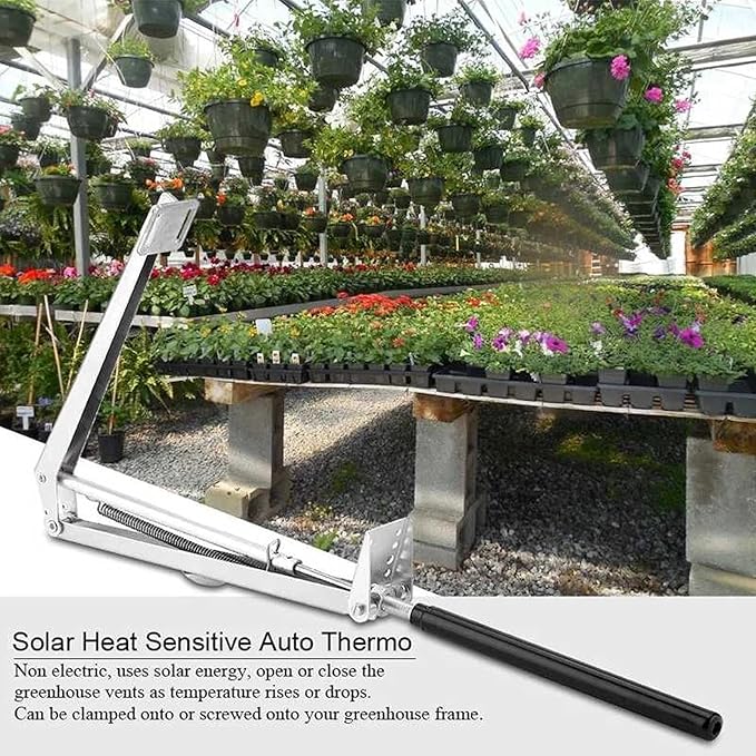 Automatic Greenhouse Window Opener Auto Vent Opener Roof Vent Opener Greenhouse Accessories Solar Window Louvre Thread Opener Auto Vent Kit Agriculture Gardening Tools Greenhouses Supplies