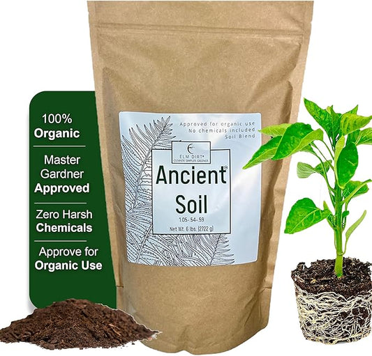 Elm Dirt Premium Ancient Soil for All Plants - Organic Plant Soil for Outdoor Plants & Indoor Plant Soil | Garden Soil for Plant Nutrients Growth & Protect your Plants Bugs - Roots Organic Soil (6lbs)