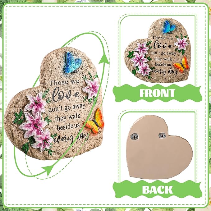 Jetec Memorial Garden Stone Sympathy Gift Decor Those We Love Don't Go Away Memorial Bereavement in Memory of Loss of Loved One Condolence Gifts for Outdoors(10 Inch)