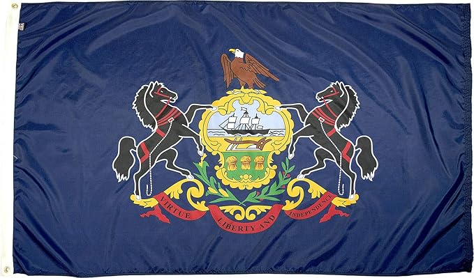 FlagSource Pennsylvania Nylon State Flag, Made in USA, 4x6'